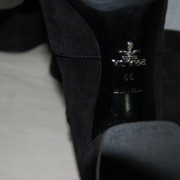 39/US9❤️ PRADA Stretch Suede Leather Over Knee High Heels Tall Boots ITALY OTK - Picture 14 of 15